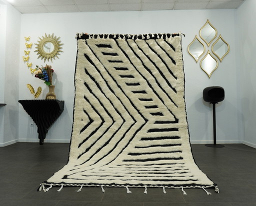 Tapis berbère - 250 Cm X 149 Cm - Laine blanche et noire