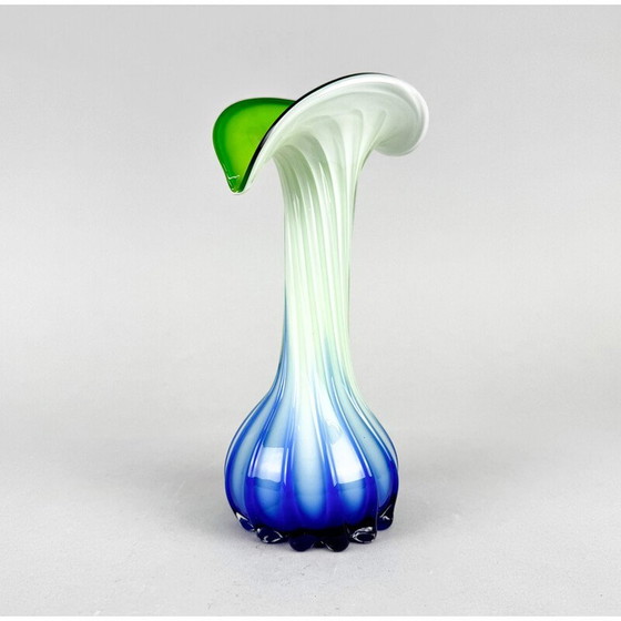Image 1 of Vase vintage en verre d'art, Tchécoslovaquie, années 1970