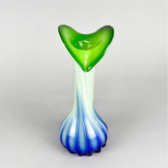 Image 1 of Vase vintage en verre d'art, Tchécoslovaquie, années 1970