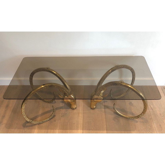 Image 1 of Table basse vintage en bronze par Alain Chervet, France 1970