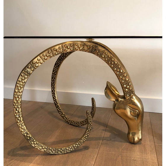 Image 1 of Table basse vintage en bronze par Alain Chervet, France 1970