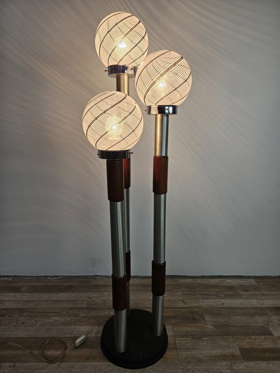 Image 1 of Lampadaire en verre de Murano à trois points lumineux Mid Century 70S