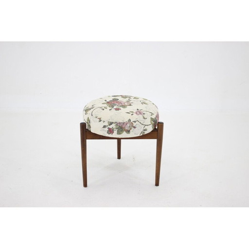 Tabouret vintage en bois de chêne, Tchécoslovaquie années 1960