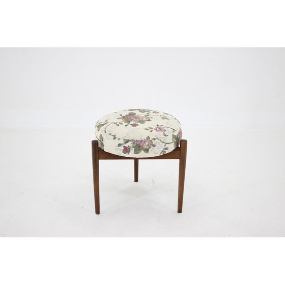 Image 1 of Tabouret vintage en bois de chêne, Tchécoslovaquie années 1960
