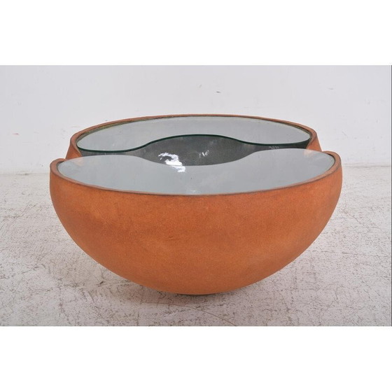 Image 1 of Table basse vintage en céramique et verre par Pierre et Fabienne Bouillon, 1999