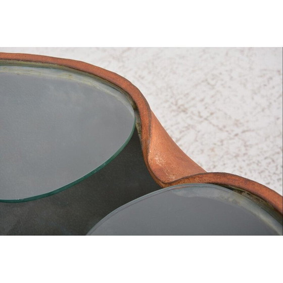 Image 1 of Table basse vintage en céramique et verre par Pierre et Fabienne Bouillon, 1999