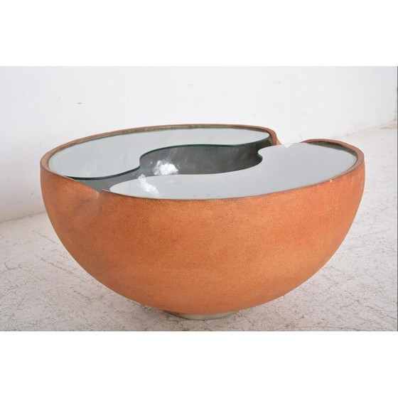 Image 1 of Table basse vintage en céramique et verre par Pierre et Fabienne Bouillon, 1999