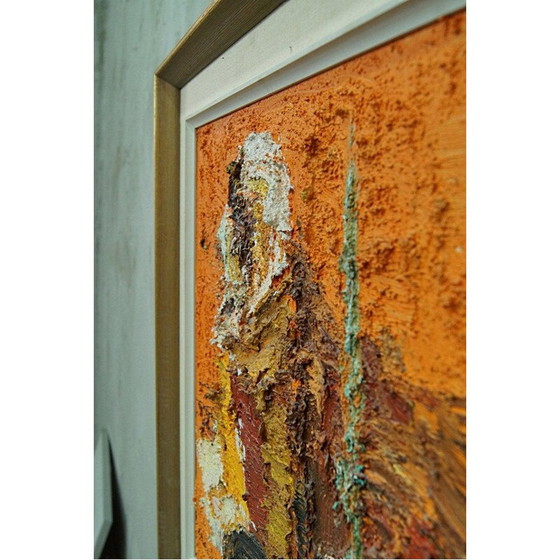 Image 1 of Peinture à l'huile abstraite scandinave vintage sur toile par Einar Persson, 1960