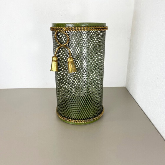 Image 1 of Porte-parapluies vintage en métal doré par Li Puma, Italie années 1950