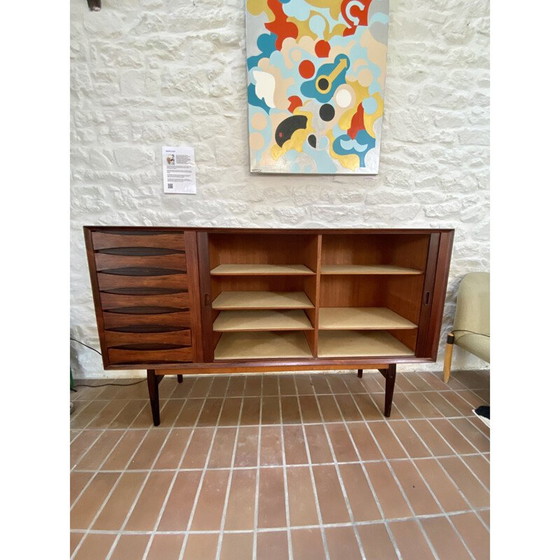 Image 1 of Buffet haut vintage avec deux portes coulissantes par Arne Vodder pour Sibast, Danemark 1950