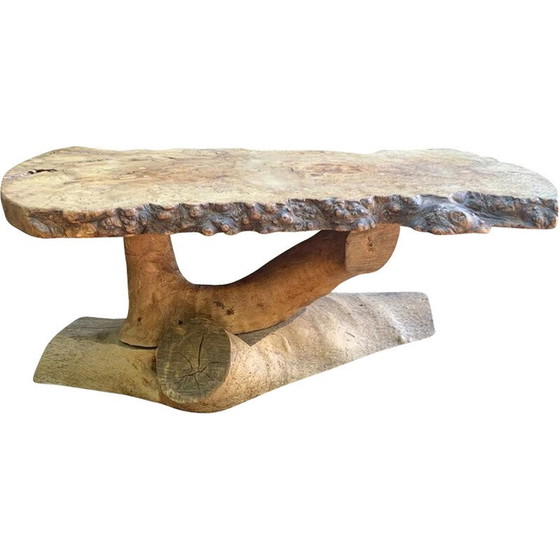 Image 1 of Table basse vintage en loupe d'orme, 1980