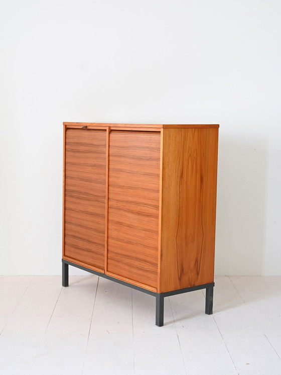 Image 1 of Classeur vintage avec portes à lamelles