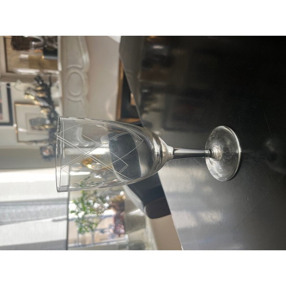 Image 1 of Ensemble de verres ciselés vintage, 1950