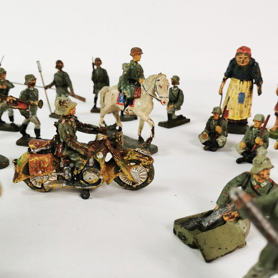 Image 1 of Figurines de soldats en fil de fer de collection de Lineol-Elastolin, Allemagne 1930