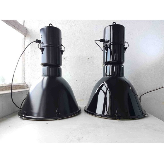 Image 1 of Lampes suspendues industrielles vintage par Elgo, Pologne 1990