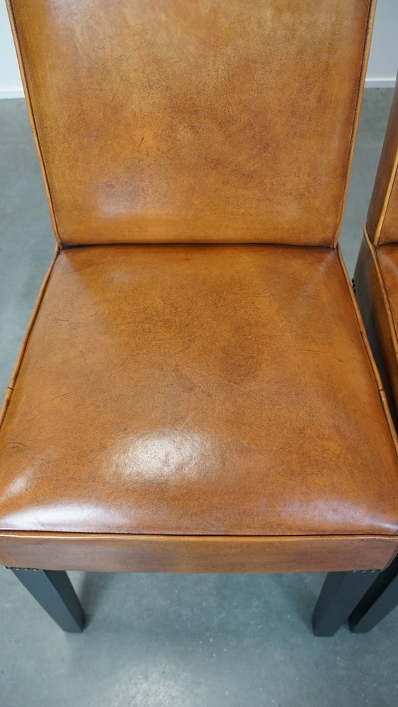 Image 1 of 4 x Chaise de salle à manger en cuir de mouton