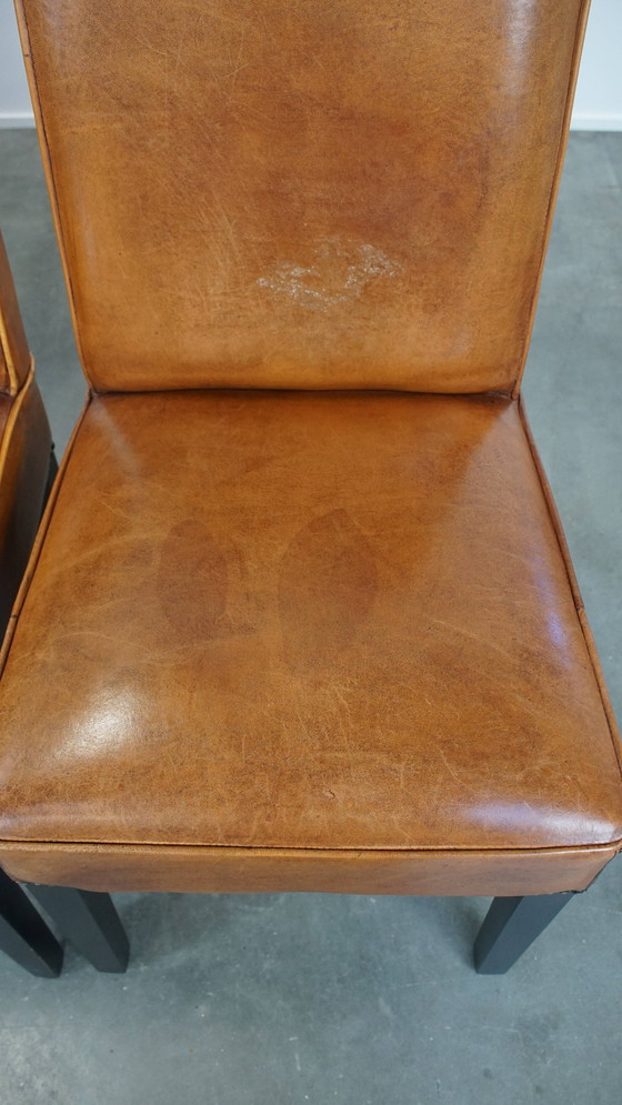 Image 1 of 4 x Chaise de salle à manger en cuir de mouton