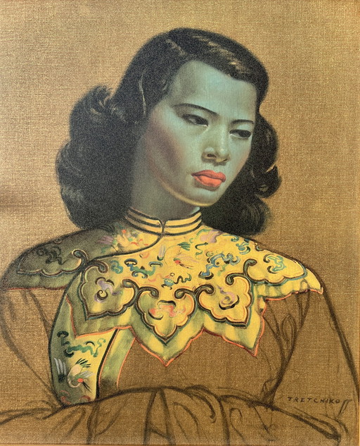 Vladimir Tretchikoff : "La jeune fille chinoise" - Tirage d'époque