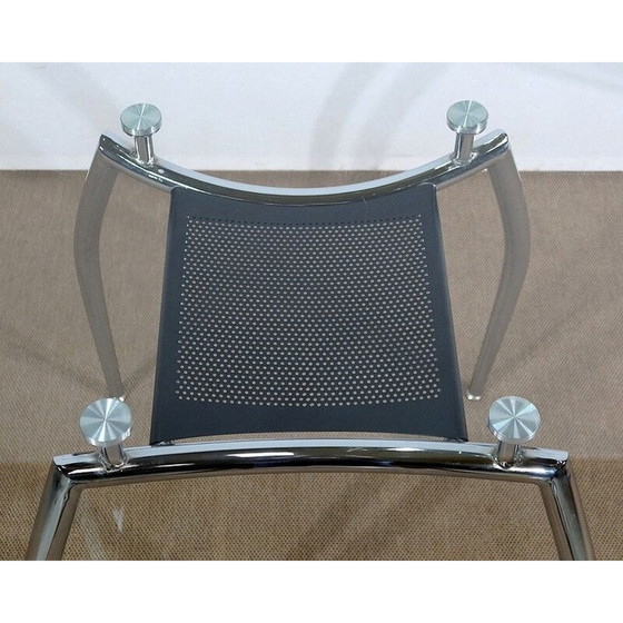 Image 1 of Table vintage en métal chromé et verre, 1970