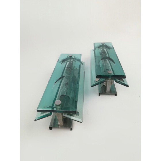 Image 1 of Paire d'appliques en verre du milieu du siècle, Italie 1960-1970