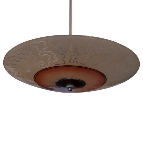 Image 1 of Lustre rond émaillé et peint, 1960