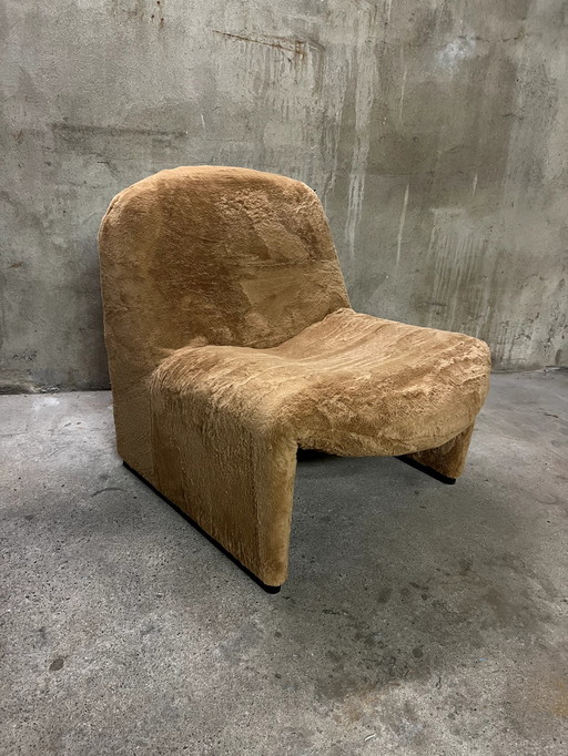 Fauteuil Lounge Alky Chair Giancarlo Piretti / Castelli Avec Nouvelle Housse Années 70