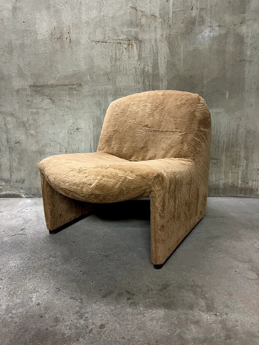 Fauteuil Lounge Alky Chair Giancarlo Piretti / Castelli Avec Nouvelle Housse Années 70