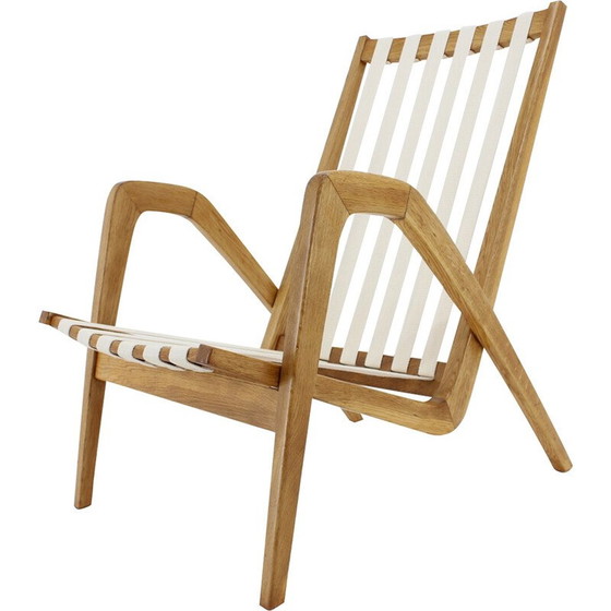 Image 1 of Fauteuil vintage en bois de chêne par Jan Vaněk, Tchécoslovaquie 1970