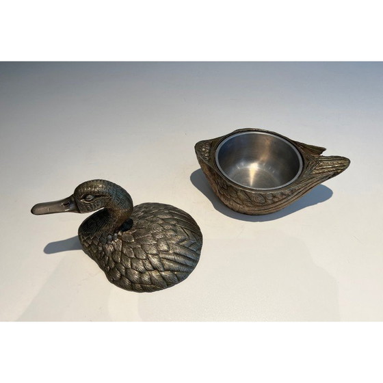 Image 1 of Seau à glace vintage en métal argenté pour canard par Mauro Manetti