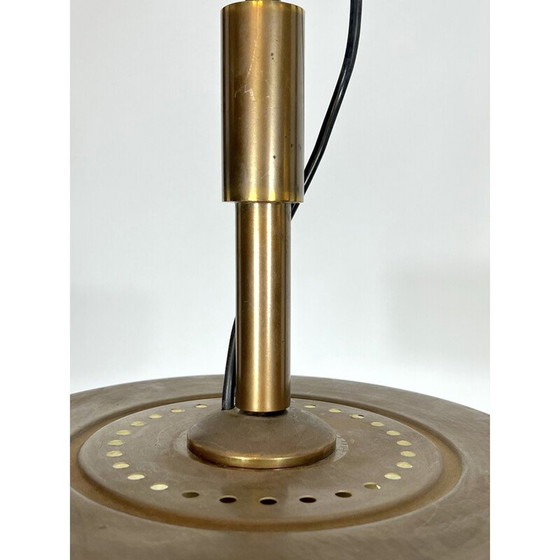 Image 1 of Lampe suspendue vintage en laiton massif et verre par Stilnovo, 1950