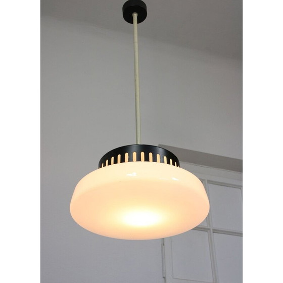 Image 1 of Lampe suspendue vintage en opaline, danoise