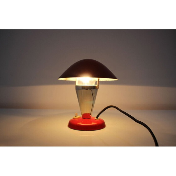 Image 1 of Lampe de table bauhaus vintage en métal laqué, Tchécoslovaquie 1930