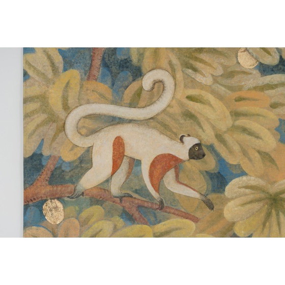 Image 1 of Toile peinte vintage Chimpanzés