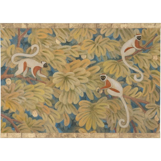 Image 1 of Toile peinte vintage Chimpanzés