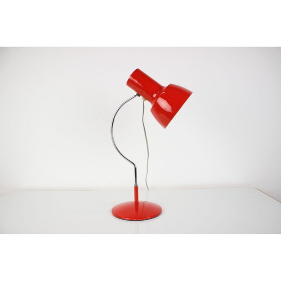 Image 1 of Lampe vintage en laiton rouge et verre par Josef Hůrka pour Napako, Tchécoslovaquie 1970