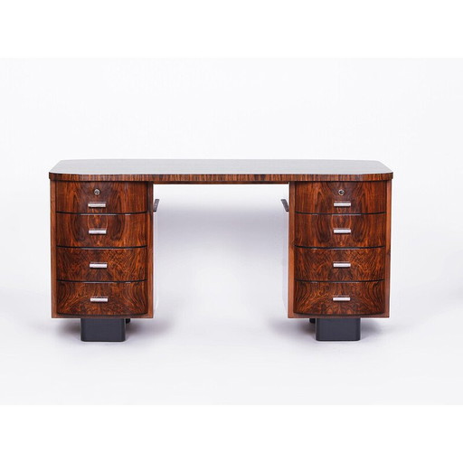 Bureau chromé vintage Art Déco tchèque H - 178 par Jindrich Halabala pour Up Zavody