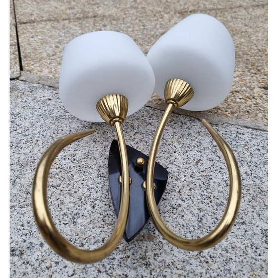 Image 1 of Lampe murale double vintage par Maison Arlus, 1950