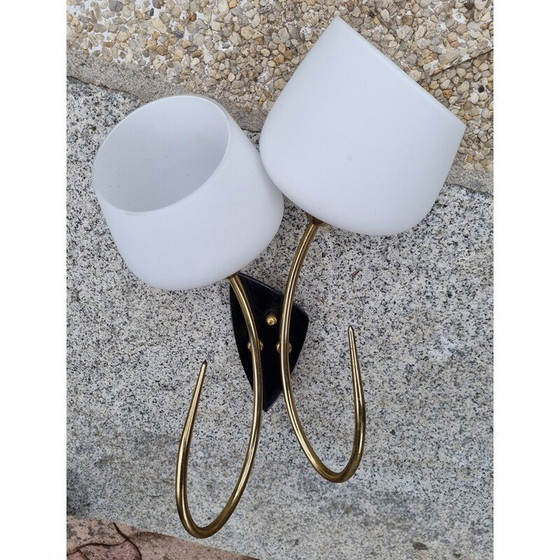 Image 1 of Lampe murale double vintage par Maison Arlus, 1950