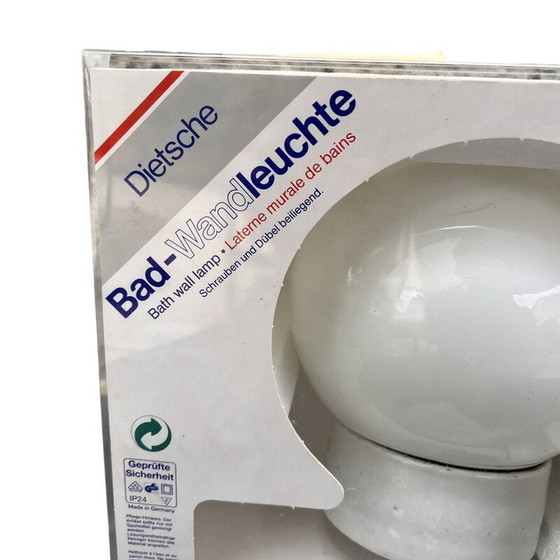 Image 1 of Applique industrielle vintage en verre soufflé et céramique, Allemagne 1980