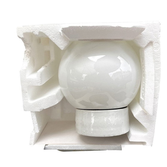 Image 1 of Applique industrielle vintage en verre soufflé et céramique, Allemagne 1980