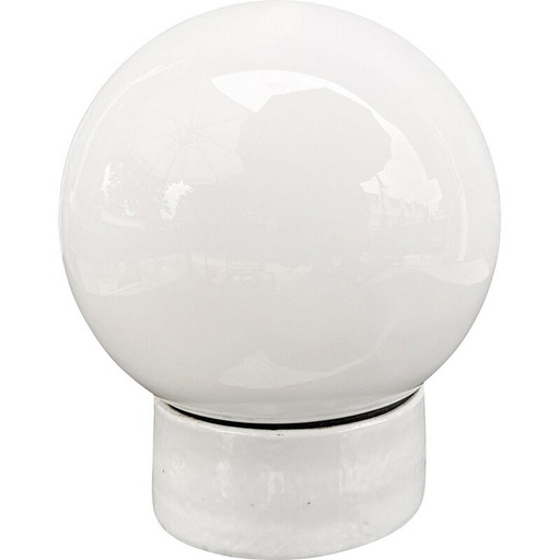 Applique industrielle vintage en verre soufflé et céramique, Allemagne 1980