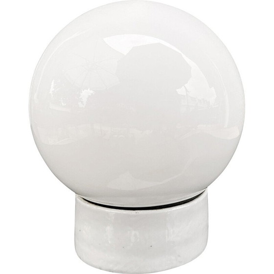 Image 1 of Applique industrielle vintage en verre soufflé et céramique, Allemagne 1980