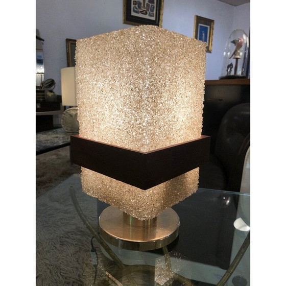 Image 1 of Lampe vintage en résine Jolie lumière tamisée avec base en métal, 1950