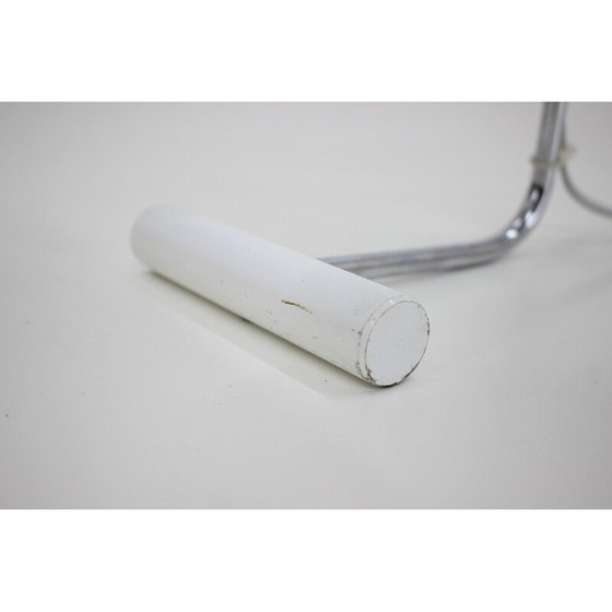 Image 1 of Lampe blanche vintage en métal laqué et chrome par Josef Hurka, Tchécoslovaquie 1960