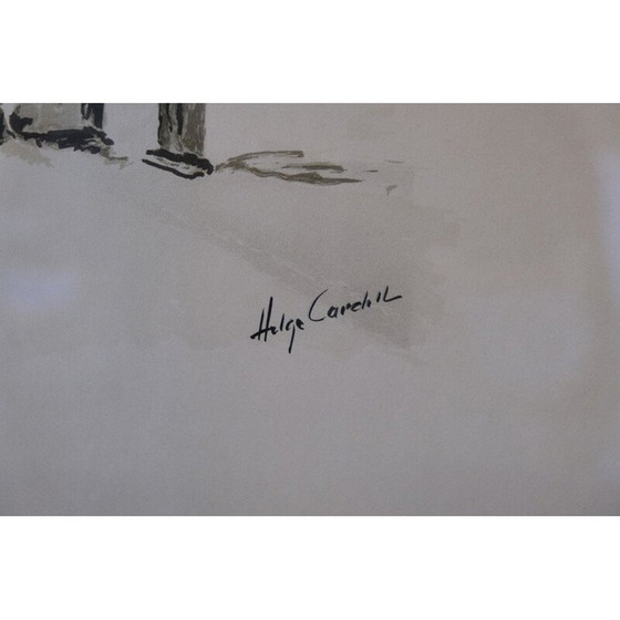 Image 1 of Lithographie vintage de Helge Cardell, Suède 1960