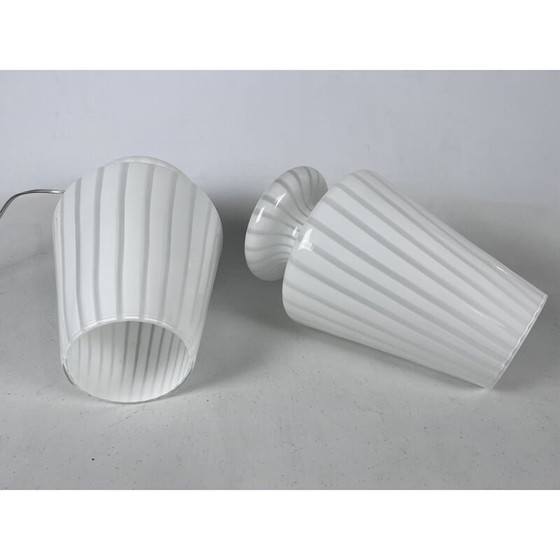 Image 1 of Paire de lampes de table postmodernes en verre de Murano, 1970