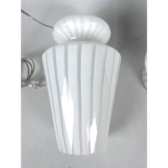 Image 1 of Paire de lampes de table postmodernes en verre de Murano, 1970
