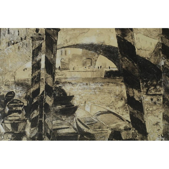 Image 1 of Lithographie vintage de René Genis, 1970