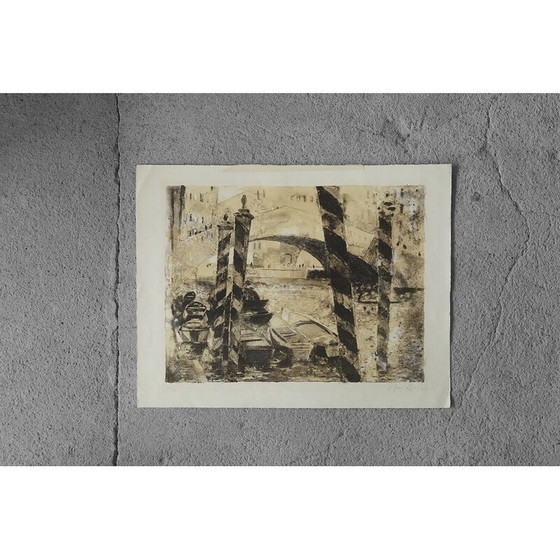 Image 1 of Lithographie vintage de René Genis, 1970