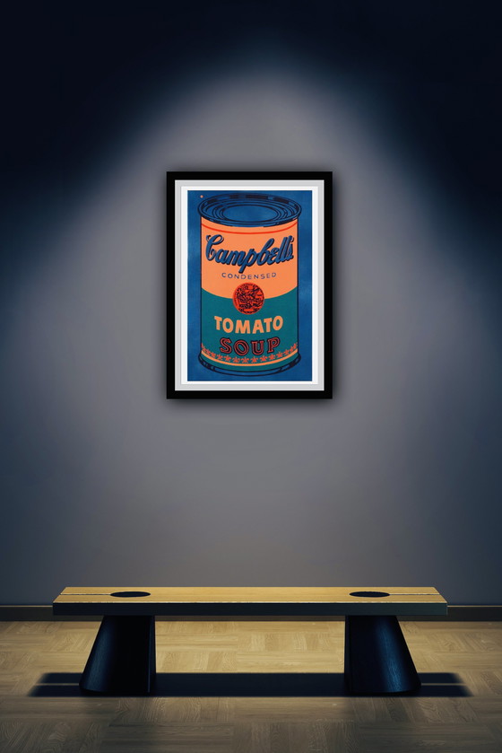 Image 1 of Andy Warhol : "Coloured Campbell'S Soup Can, 1965 (Blue & Orange)".